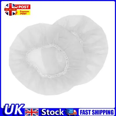 100pcs Disposable Headphone Covers Non-Woven Headset Stretch Caps (White) UK • £7.29