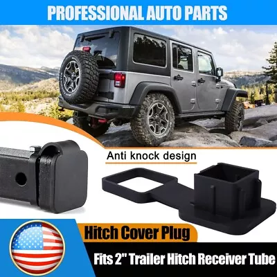 4-Way Flat Insert Tow Trailer Hitch Cover Receiver Tube Rubber Plug Cap Fit Jeep • $7.45