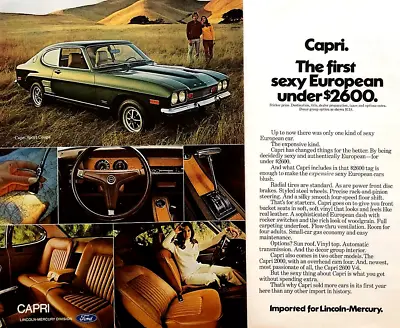 1972 Mercury Capri Sport Coupe—vintage 2-page Magazine Advertisement—print Ad • $10.88