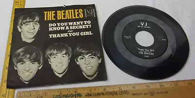 The Beatles Do You Want To Know A Secret? Thank You Girl Vee Jay VJ 45 Record • $36.95
