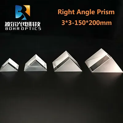 Right Angle Prism No Coating 5-30mm N-BK7 Optical Glass Triangular Prism • $2.85