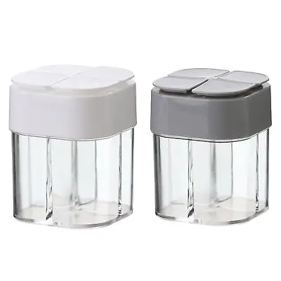 2pcs Salt And Pepper Shakers 4 In 1 Spice Container Moisture-proof Seasoning Jar • £11.66