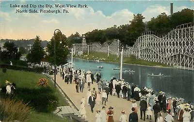 Pennsylvania PA Pittsburgh Roller Coaster West View Park North Side 1914 PC • $17.95