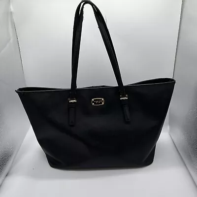 MICHAEL KORS Jet Set Travel Tote Black Leather (35T6GTVT3L) Large • $49.95