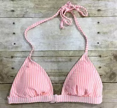 Nwt J. Crew Seersucker Banded String Top 09648 Swim Suit Npe Pink White Xxs  • $24.99