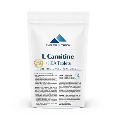 L-Carnitine 800mg Plus HCA 200mg Tablets Fat Burner & Fat Tissue Blocker • $10.44
