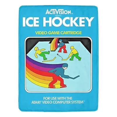 Vintage Style Retro Ice Hockey ATARI Game Cover Ultra-Soft Micro Fleece Blanket • $39.99