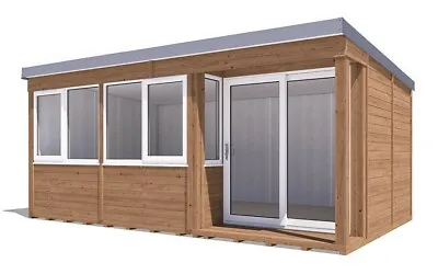 Insulated Garden Office Pod Studio Home Study Room Helena Right 5.5m X 3.5m • £10889.99