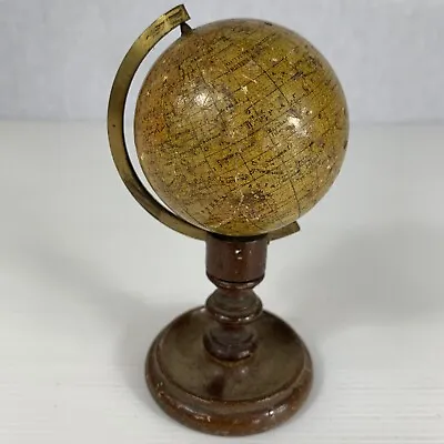 Antique Pocket Miniature Terrestrial Globe Smith & Son London 2.6  Outline Earth • $1163.65