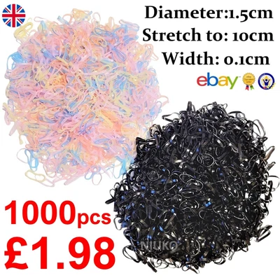 £1.48 • Buy Hair Rubber Bands Small Mini Elastic Braids Girls Women Kids Braiding Plaits Set