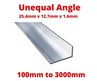 £2.54 • Buy Aluminium Unequal Angle Size 25.4mm X 12.7mm X 1.6mm - Length 100mm To 3000mm