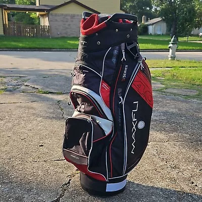 Maxfli U Series 4.0 Golf Cart Bag 15-Way Divider Red Gray With Rainhood • $69.97