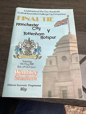 1981 FA Cup Final Football Programme Man City V Tottenham Hotspur At Wembley • £4.50