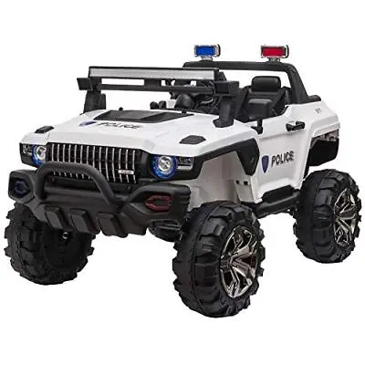 $586.65 • Buy New 12V Police Car Ride-on Truck With Remote Control & Siren, 2-Seater Battary