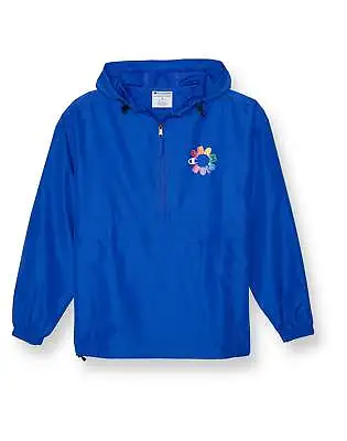 Champion Packable Jacket Water Wind Resistant Bubble Rainbow Circle Logo XS-XL • $22.99
