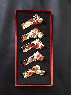 VINTAGE Japanese Knot Paper Chopstick Rest Holder Set Of 5 Pcs *Damaged Box • $10.99