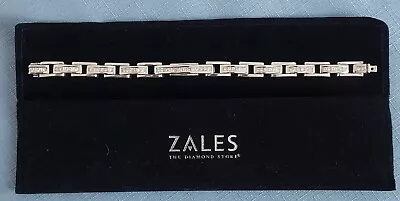 Zales Diamond Bracelet Princess Cut Diamonds 14K White Gold 71 Grams • $7800