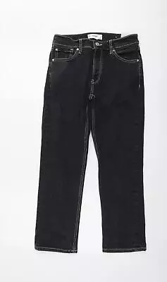 Mango Womens Black Cotton Straight Jeans Size 8 L26 In Regular Button • £5.25