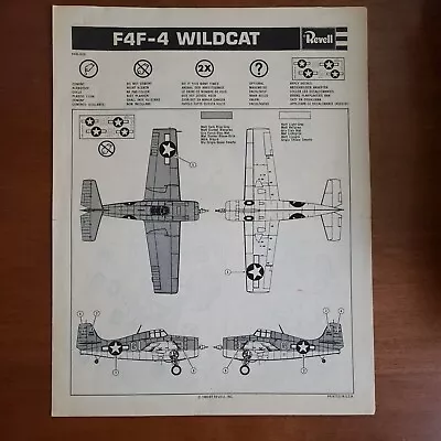 Revell  Model F4F-14 WILDCAT 1980 4406-3800 INSTRUCTIONS ONLY • $6
