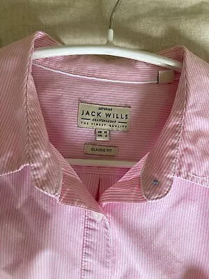 Jack Wills Pink And White Stripe Shirt Classic Fit Size 10 • £15