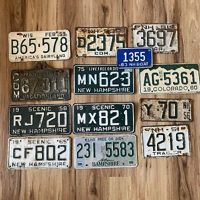 Vintage Lot 13 WIS ME NH CO License Plates 1946-2000 • $9.95