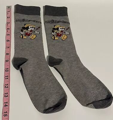 Mens Disney Mickey Mouse Heather Gray Crew Socks (shoe Size 6.5-12) • $1.99