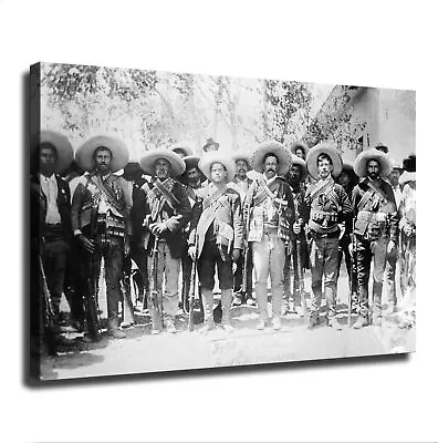 Pancho Villa With Generals Mexican Revolution Poster Picture Art Print Canvas  • $19.90