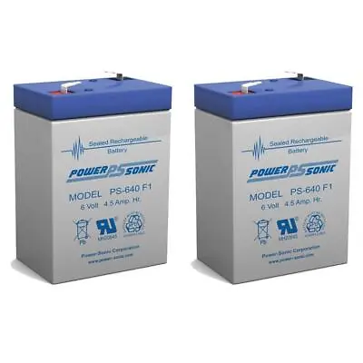 Power-Sonic 2 Pack - 6 VOLT 4.5AH RECHARGEABLE GAME DEER FEEDER BATTERY 6V - PS- • $23.99