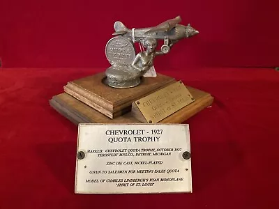 1927 Chevy Quota Trophy Hood Ornament Mascot Rare Piece Giving Out To Salesman. • $1650