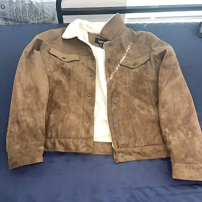 Lee Mens Brown Suede Sherpa Jacket Size Medium  • $50