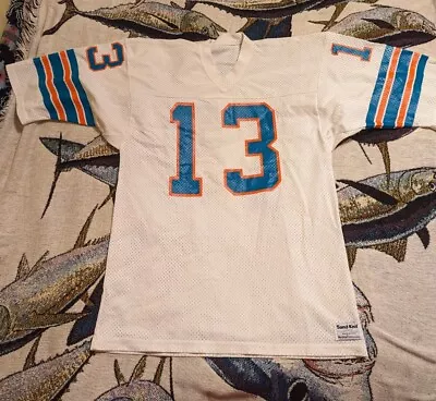 Vintage 80s Sand Knit Dan Marino Miami Dolphins Jersey Mens Sz L Made In USA • $34.88