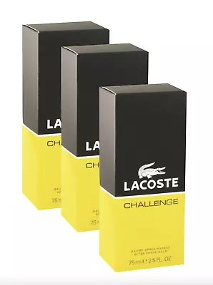 3x Lacoste Challenge Aftershave Balm For Men 75ml • £154.80