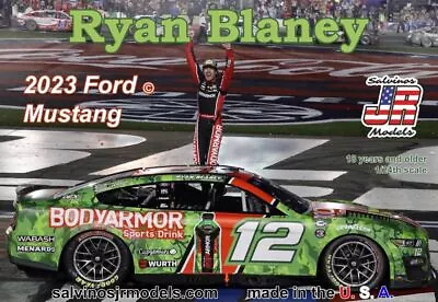 1/24 Ryan Blaney 2023 NASCAR Ford Mustang Winner Race Car (Coca-Cola 600) (Ltd P • $48.81