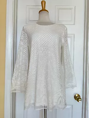 MAX EDITION White Lace Tunic Top Size M • $19.99