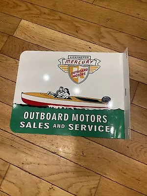 MERCURY OUTBOARD Sales And Service FLANGE SIGN Boat Motor Gas Oil  Modern Retro • $98.95