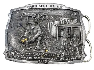 James Marshall BELT BUCKLE Panning For Gold Coloma California Sutter Mill Nugget • $224.99