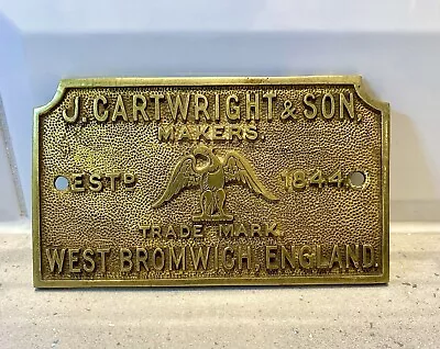 £0.99 • Buy J Cartwright & Son Makers West Bromwich Safe Plaque
