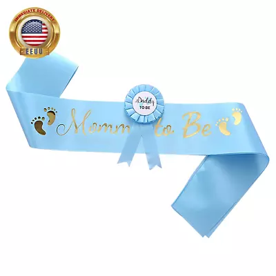 2 Packs Blue Baby Shower Sash Mommy To Be Sash And Daddy To Be Badge Baby Show • $8.58