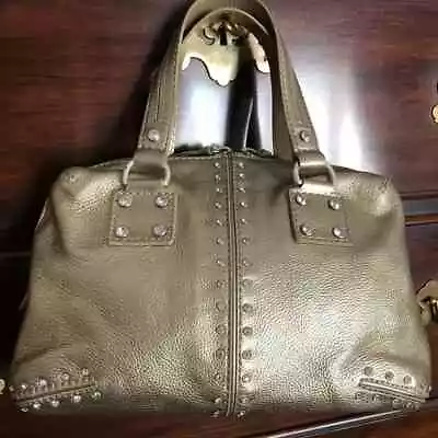 MICHAEL Michael Kors Gold Metallic Leather Handbag (Purse) W Rhinestones Crystal • $48