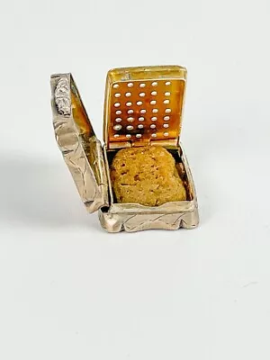 Antique Sterling Silver Small Vinaigrette And Sponge Circa 1852 From Birmingham • $364.30