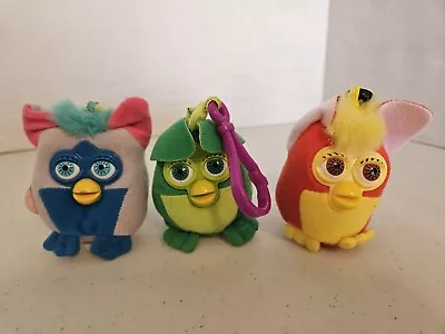 2000 McDonalds Happy Meal Furby Plush Keychain Clips Toys Lot Of 3 • $14.99