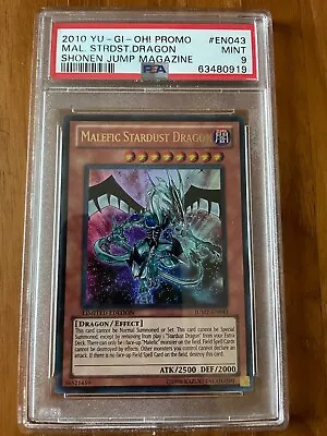 2010 Yu-gi-oh Shonen Jump Promo Malefic Stardust Dragon JUMP-EN043 PSA 9 MINT • $94.99