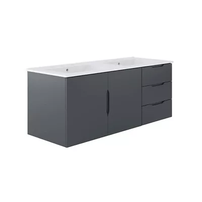 Vitality 48  Double Sink Bathroom Vanity Gray White • $753.12