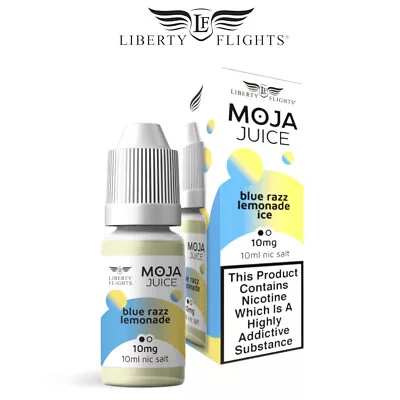 Moja Juice Vape E-Liquid Blue Razz Lemonade 10mg Any Pen 10ml Nic Salt 50VG/50PG • £3.99