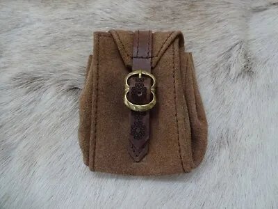 £10.99 • Buy Handmade Brown Leather Belt Pouch For Costume Re-enactment & Stage