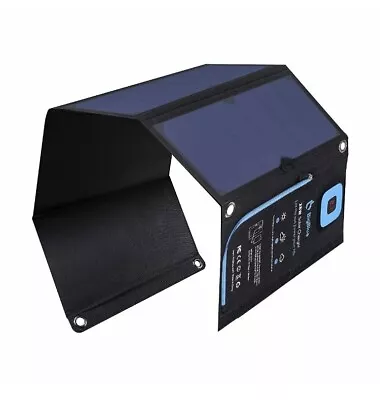 BigBlue 28W Solar Charger Foldable Outdoor Solar Powered Charger With Ammeter • £15