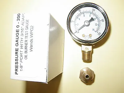 Pressure Test Gauge For Beckett Suntec Webster & Danfoss Oil Burner Pumps • $19.98