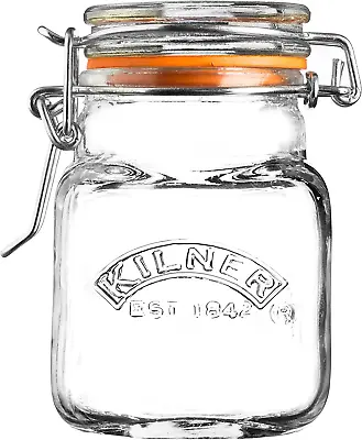 Clip Top Square Glass Jar - 70 Ml Spice Or Herb Jar Small Preserve Sample Jar • £3.87