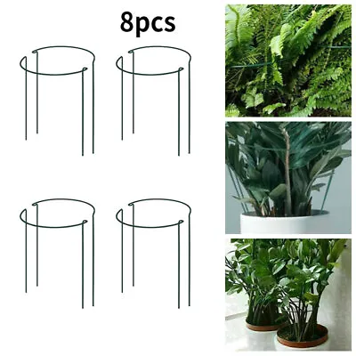 8Pcs Round Metal Plant Supports Stake For Peonies Hydrangea Strong Stakes Garden • £9.95