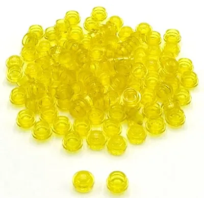 Lego 100 New Trans-Yellow Plates Round 1 X 1 Stud Pieces • $2.99